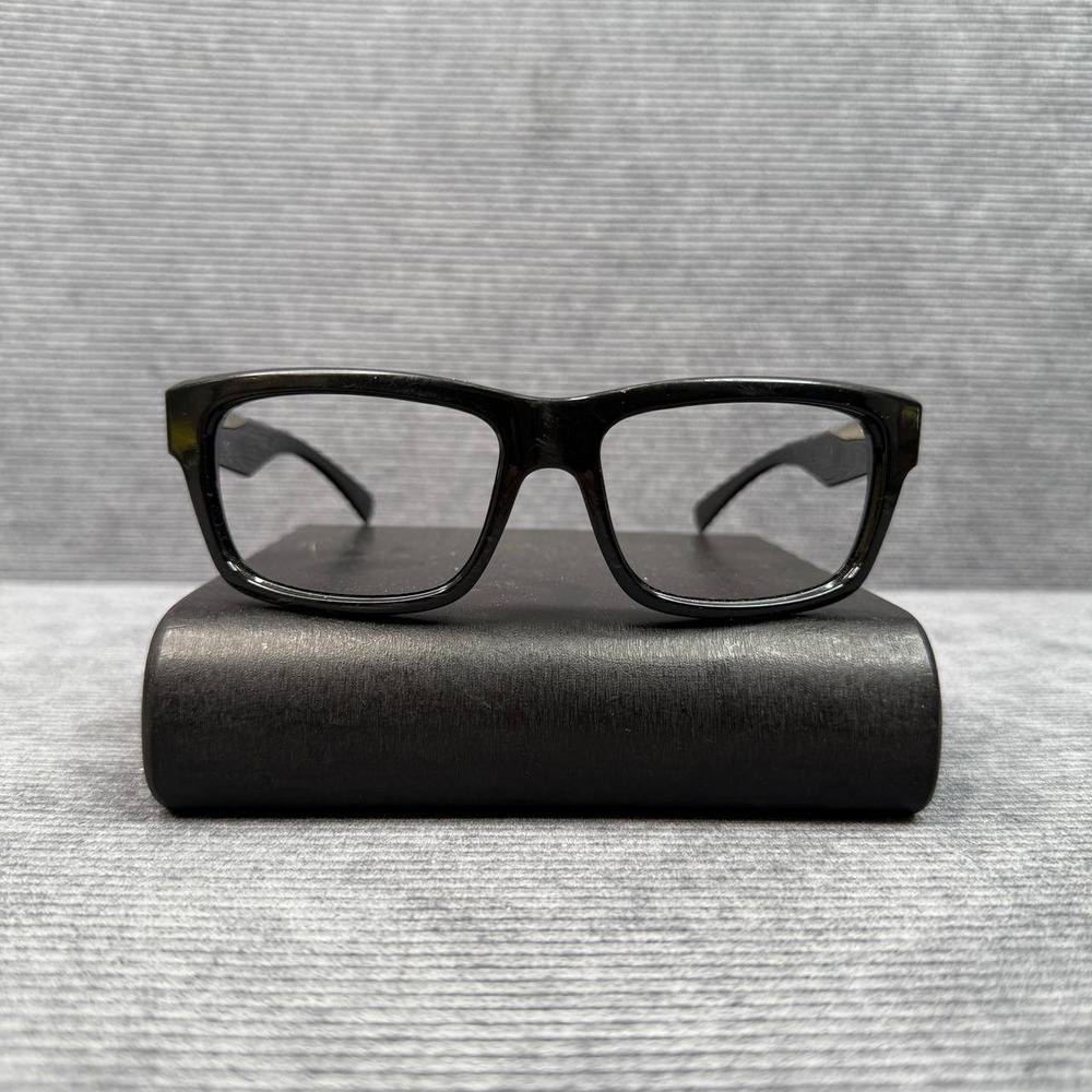 Bolle Black Rectangular Y2k Sunglass‎ Frames with Silver Logo Temple Accents